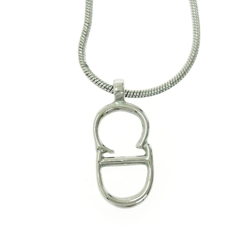 Christian Dior CD Logo Necklace Women Silver — view 3