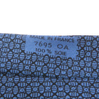Hermes 7695 OA 100% Silk Geometric Pattern Wide Tie Blue — view 7