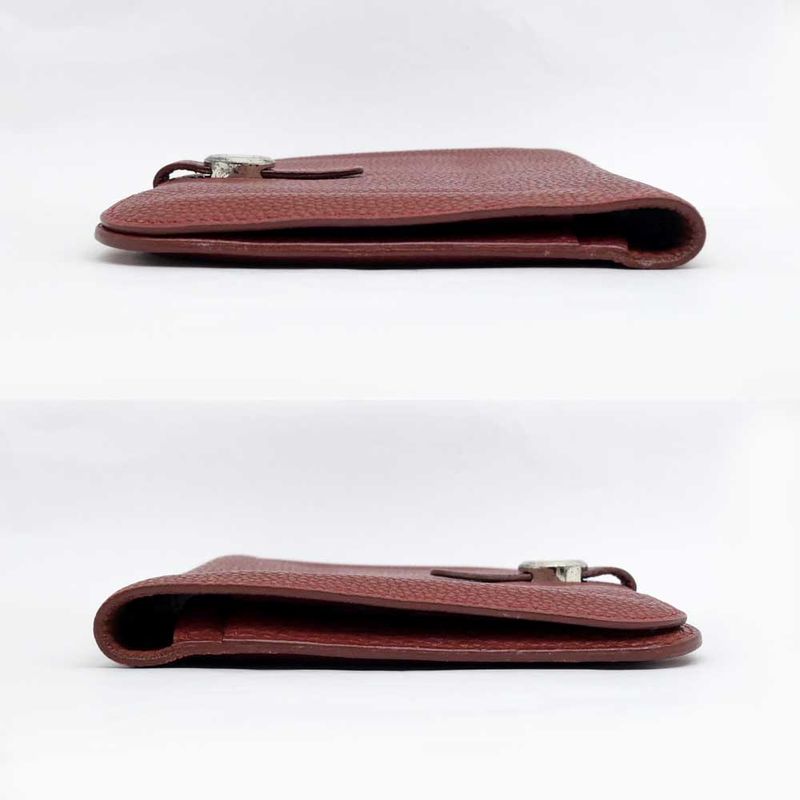 Hermes Dogon GM Rouge Ash Silver Hardware Togo E-engraved Leather Long — view 4