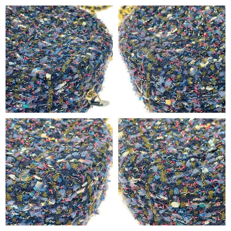 Chanel Tweed Round Chain Shoulder Bag Multicolor — view 7