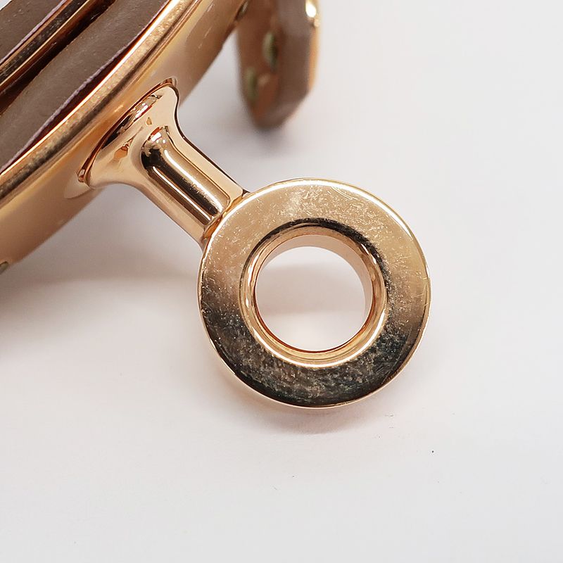 Hermes Kelly Double Tour Bracelet Mauve Peel Gold Hardware — view 9