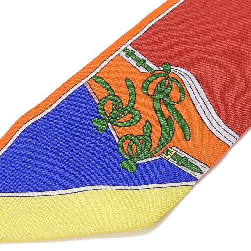Hermes Twille Scarf Camails 100% Silk Orange Multicolor Small Accessories — view 7
