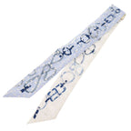 Hermes Twillye De L'ebookle Broderie Anglaise Silk Blue Scarf 0146 — view 2