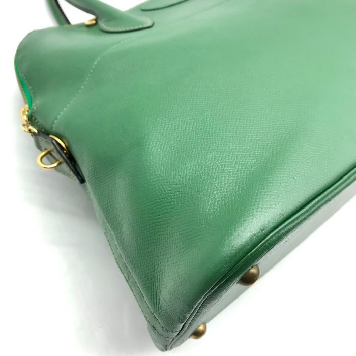 Hermes Bolide 35 Green Epsom Gold Hand Ba Handbag — view 5