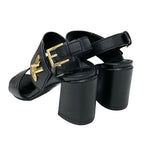 Louis Vuitton Horizon Line Sandals Shoes Leather Black Gold Lvhardware Strap — view 4