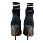 Fendi Rococo Boots Short Shoes Fabric Leather Black White Logo Sock — view 5