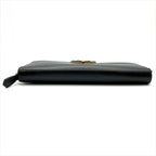 Prada Big Logo Saffiano Zip Around Wallet Black — view 3