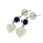 Gucci Silver Heart Amethyst Earrings 4.7 g 925 Engraved — view 6