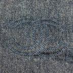 Chanel Tote Bag Denim Blue 5 th Shoulder Leather Brown — view 7