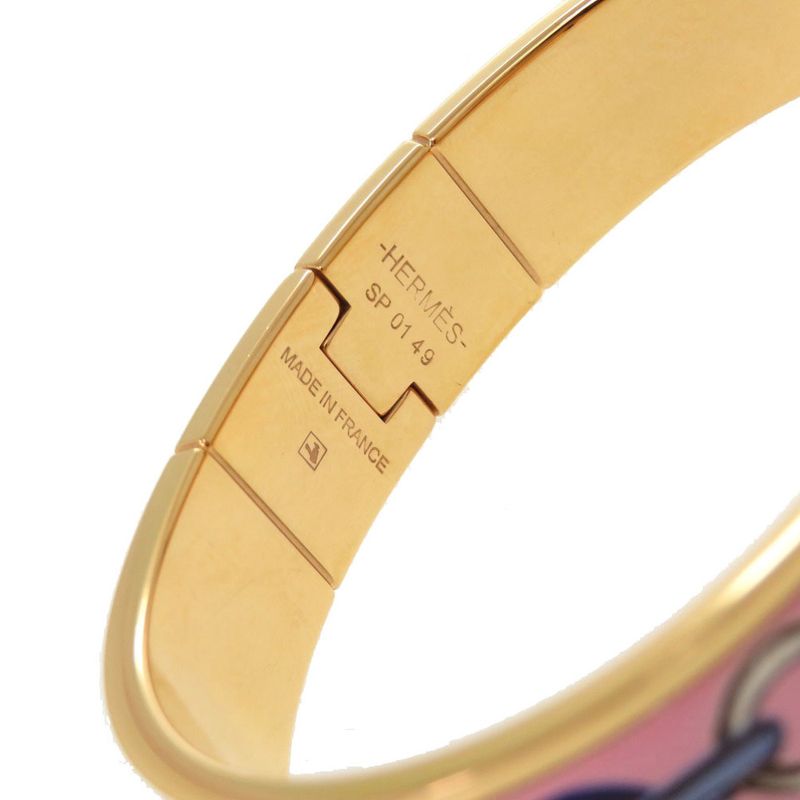 Hermes Charniere PM Bangle Metal Pink Gold Bracelet 0177 — view 8