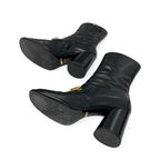 Gucci Boots Short Shoes Leather Black Gold Chain Belt — view 7