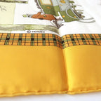 Hermes Carre 90 BULL & Mouth Western Coach Office Mail Yellow Scarf — view 4