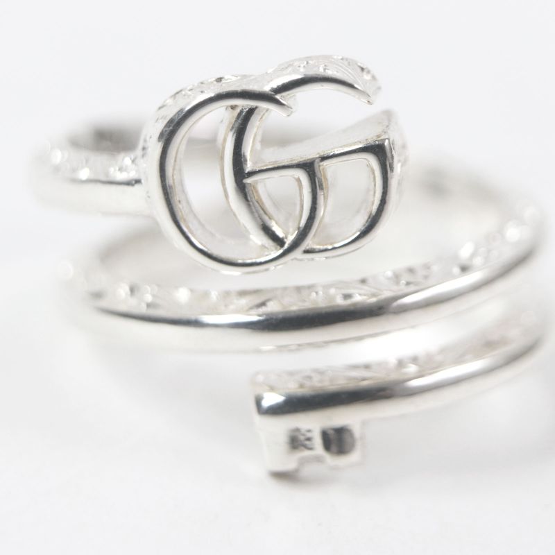 Gucci Double G Key Motif Ring AG 925 Silver 18 Weight — view 5