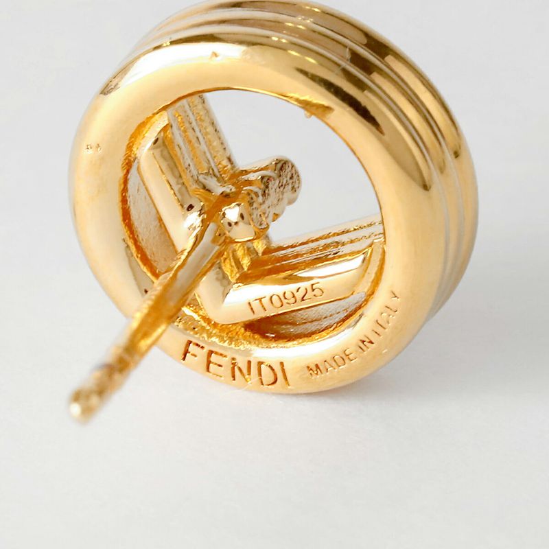 Fendi Earrings F Is Soft White Gold — view 7