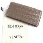 Bottega Veneta Intrecciato Flap Wallet Bifold Leather Long Brown Storage — view 2