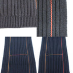 Hermes Muffler-h Torsade Cuir Navy-style Cashmere Silk Clothing Scarf — view 5