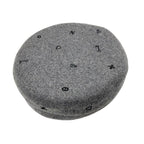 Hermes Beret Cashmere Gray Black Embroidery Hat — view 3