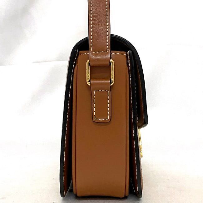 Celine Shoulder Bag White Brown Triomphe — view 4