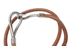 Hermes Jumbo Choker Necklace Bracelet Leather Brown Silver — view 6