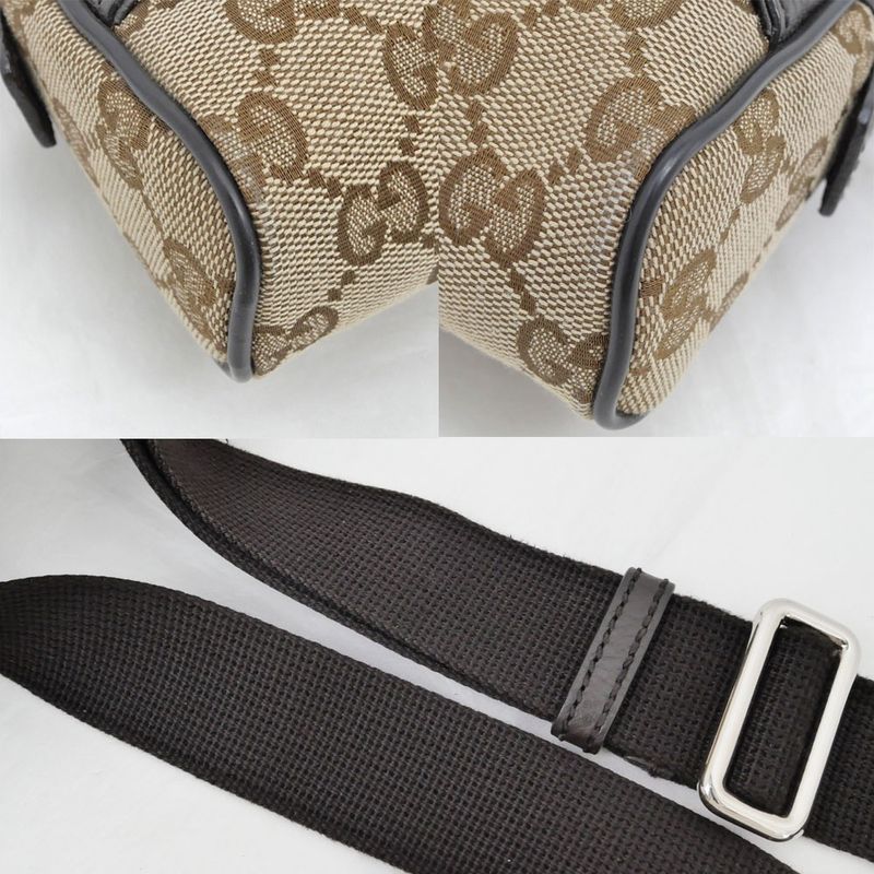 Gucci Waist Bag Body Beige Brown Silver Hardware GG Canvas — view 9