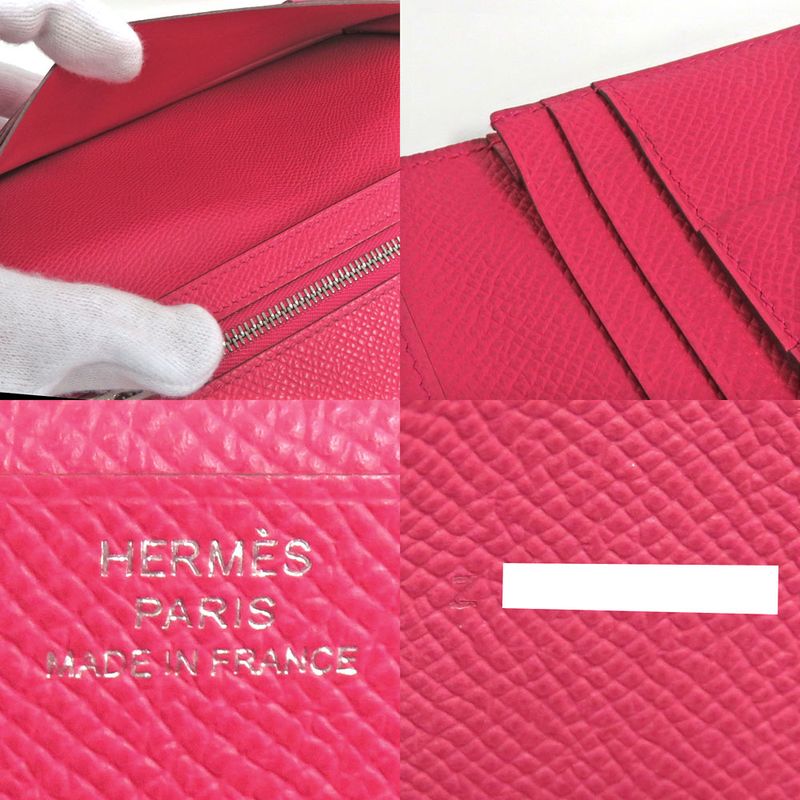 Hermes Bearn Souffle Rose Vo Epson Silver Hardware 2021 — view 9