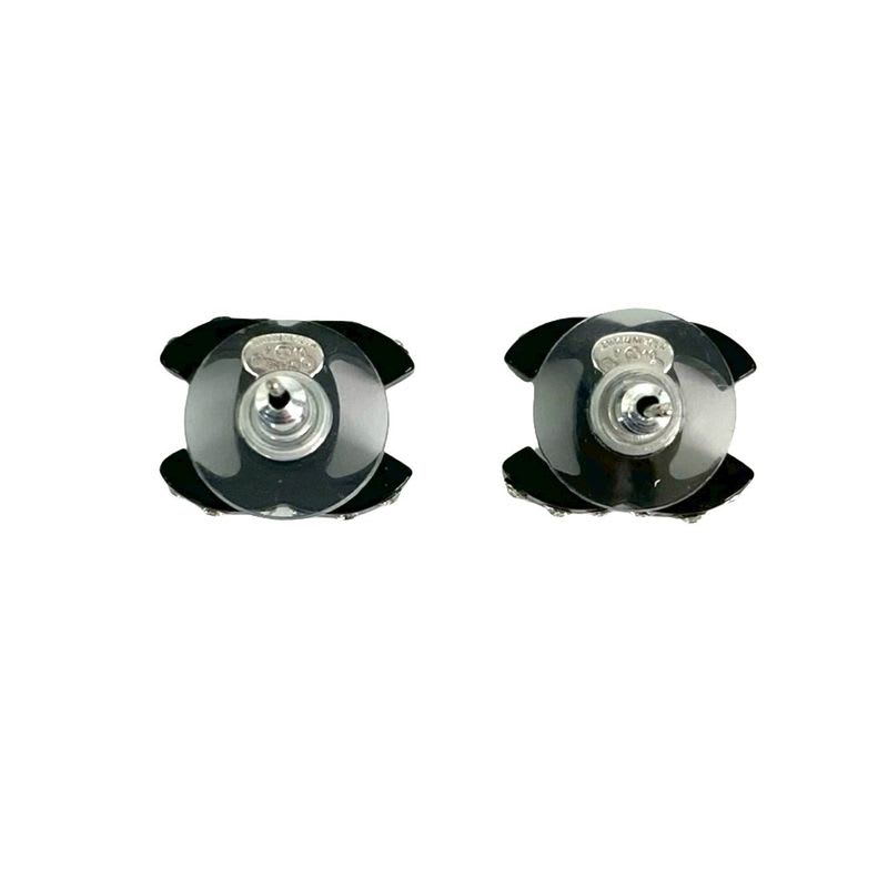 Chanel Coco Mark Motif Plastic Rhinestone Earrings Accessories 04A — view 6
