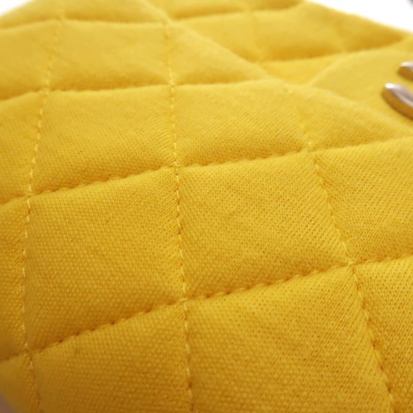 Chanel Quilted 20 Chain Shoulder No 19 Cotton Yellow Mini — view 9