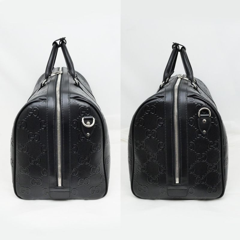 Gucci GG Embossed Boston Bag Black Leather 2-Way — view 3