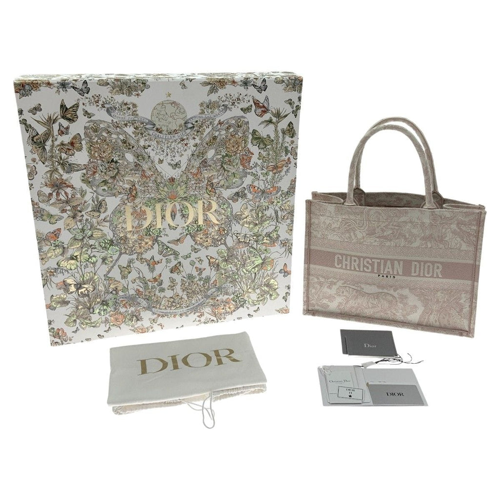 Christian Dior Toile de Jouy Embroidered Book Tote Small Bag M1296 Ztdt Pink — view 9