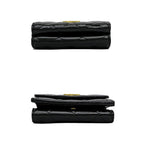 Chanel Small Flap Wallet Black Gold Hardware Shiny Calfskin — view 4