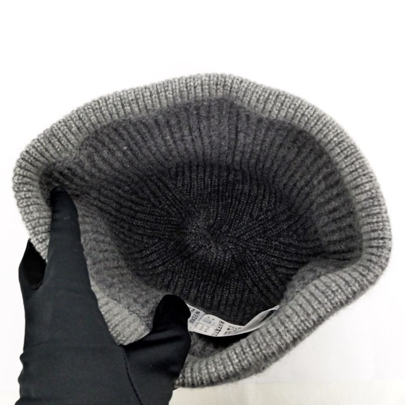 Hermes Knit Cap Heaven Charbon Flannel Gray L Size Cashmere Hat — view 7