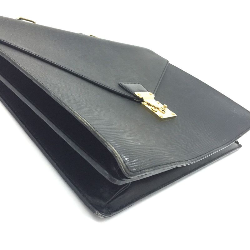 Louis Vuitton Business Bag Serviette Ambassador Epi Leather Creel Black — view 4