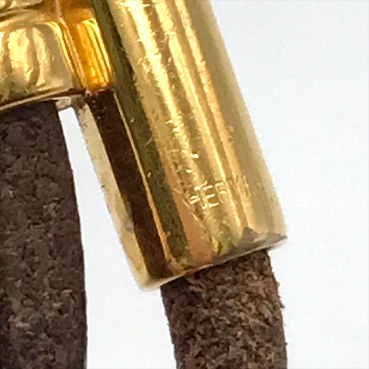 Hermes Tournis Bangle Bracelet Leather Gold — view 5