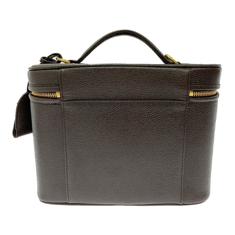Chanel Caviar Leather 2-Way Vanity Bag Brown Handbag — view 3