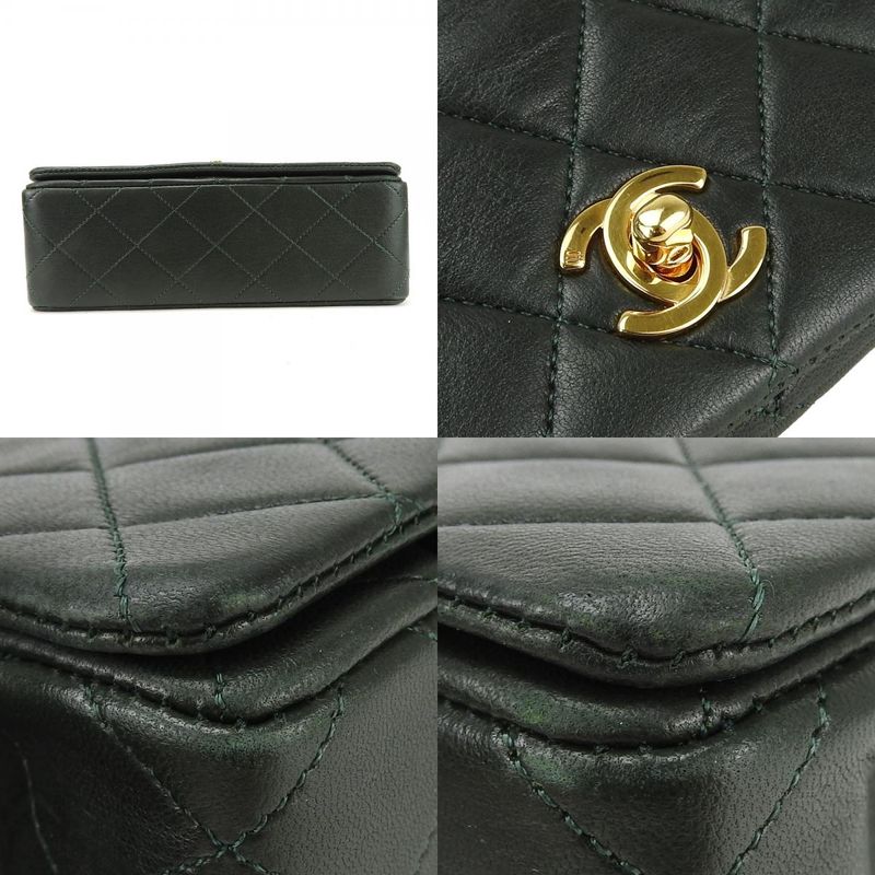 Chanel Shoulder Bag Mini Quilted Lambskin Olive Green Gold Hardware 1 st — view 4