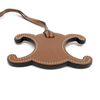 Celine Triomphe Key Sling Bag Charm Tan Brown Gold Hardware Holder — view 6