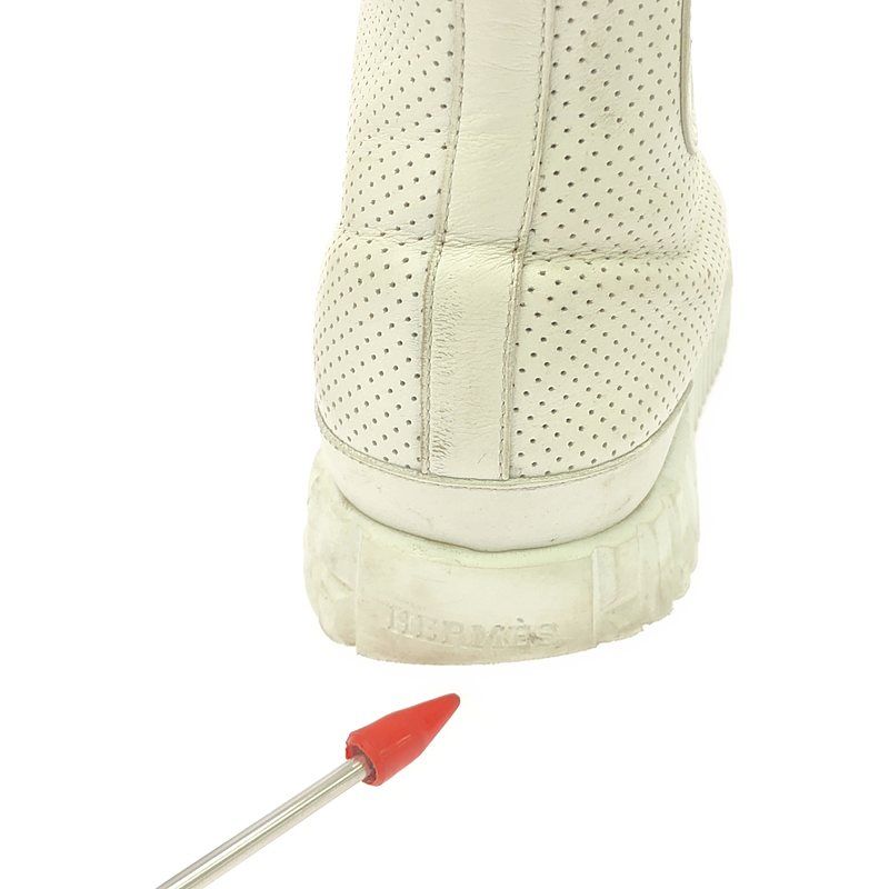 Hermes Climbing Perforated Leather High-cut Sneakers 35 White — view 7