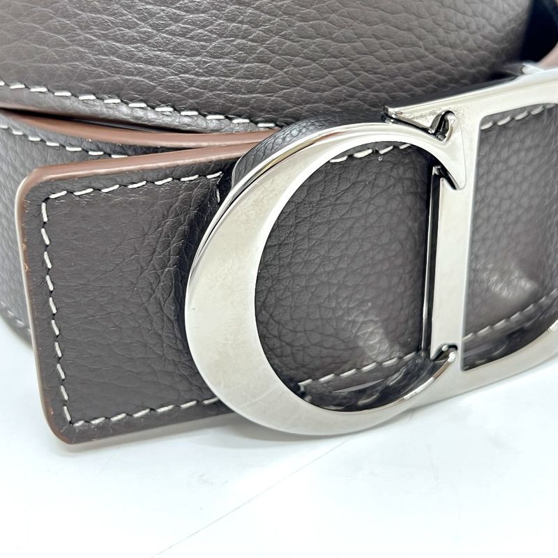 Dior Belt CD Logo Buckle Leather Brown — view 4