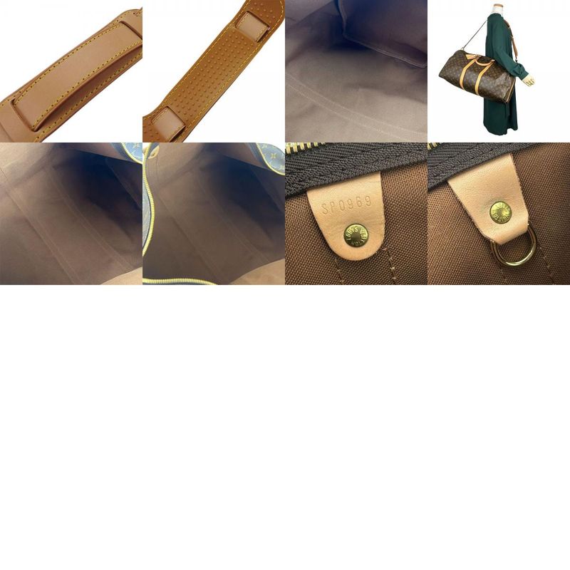 Louis Vuitton Boston Bag Keepall 55 Bandouliere Monogram Nubuck Brown — view 9