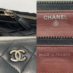 Chanel Quilted Lamb Leather Black Round Zipper Wallet — view 6