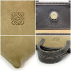 Loewe Tote Bag Beige Brown Anagram Suede Leather — view 7