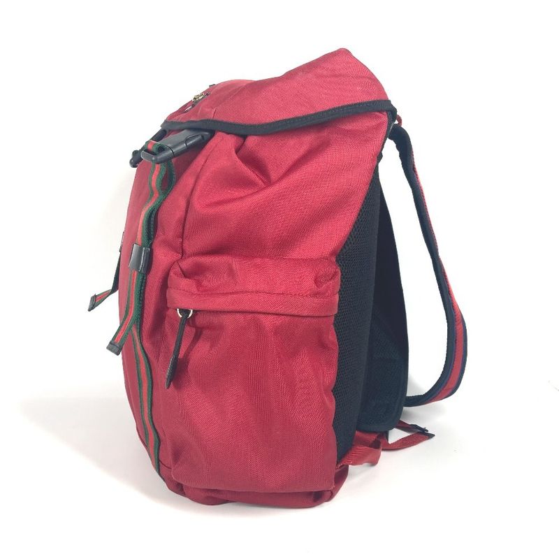 Gucci Backpack Techno Logo Sherry Line Web Nylon Canvas Red — view 4