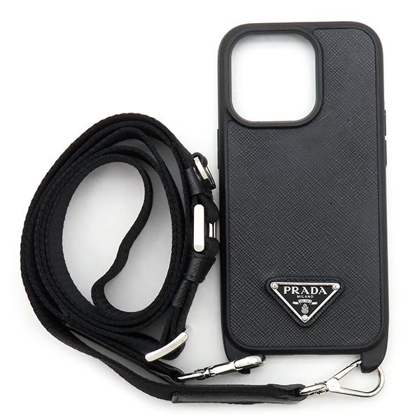 Prada Cell Phone Accessories Saffiano Triangle Iphonecabas Saffianoleather — view 3