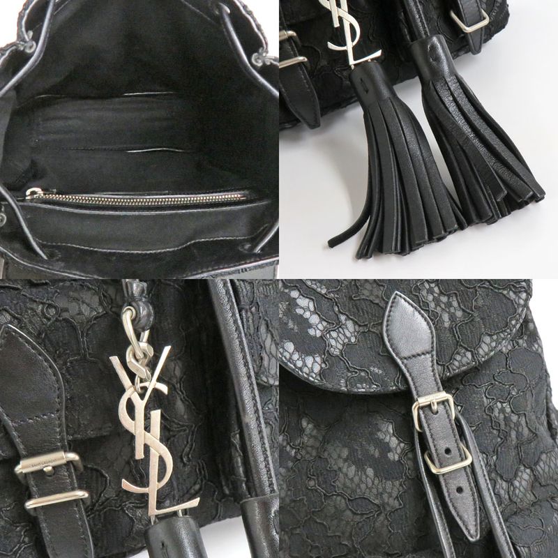 Saint Laurent Rucksack Festival Backpack Lace Black Fringe — view 8