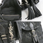 Saint Laurent Rucksack Festival Backpack Lace Black Fringe — view 8