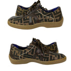 Fendi FF Zucca Pattern Leather Canvas Sneakers Size 37 Shoes — view 4