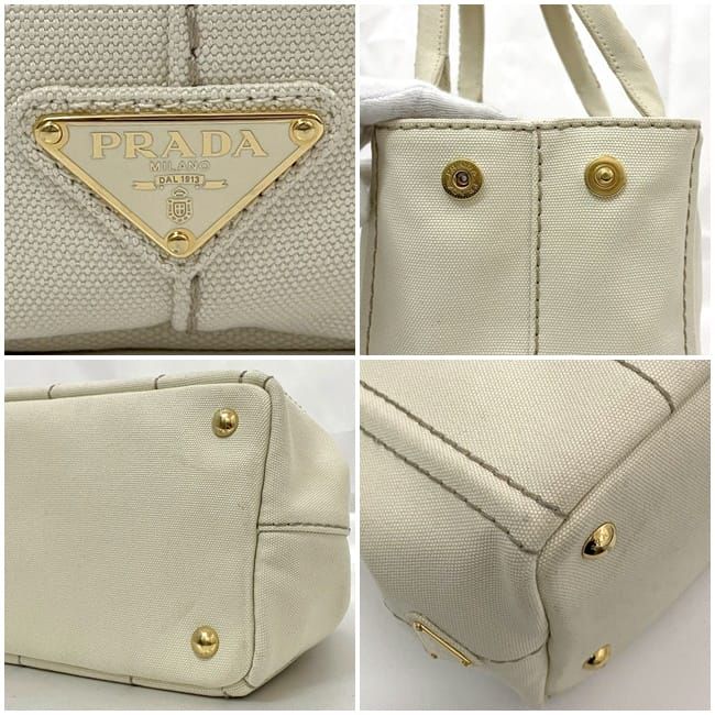 Prada Tote Canapa Ivory White 1 Bg439 — view 4