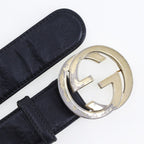 Gucci Interlocking GG Cima Leather Black Belt — view 5