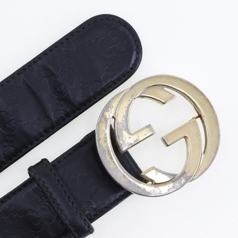 Gucci Interlocking GG Cima Leather Black Belt — view 5