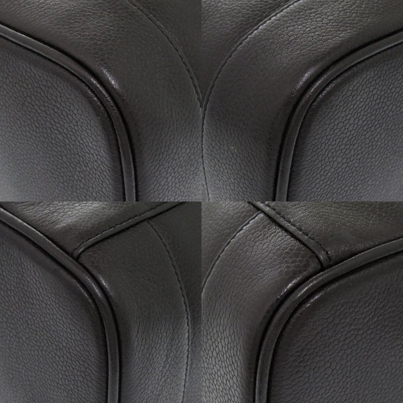 Chanel Caviar Leather Black 4 Vintage Vanity Bag Handbag Vertical Shape — view 4